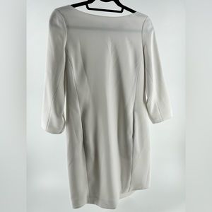 Vince White Shift Crepe Dress 3/4 Sleeve Size 6 V168850400
